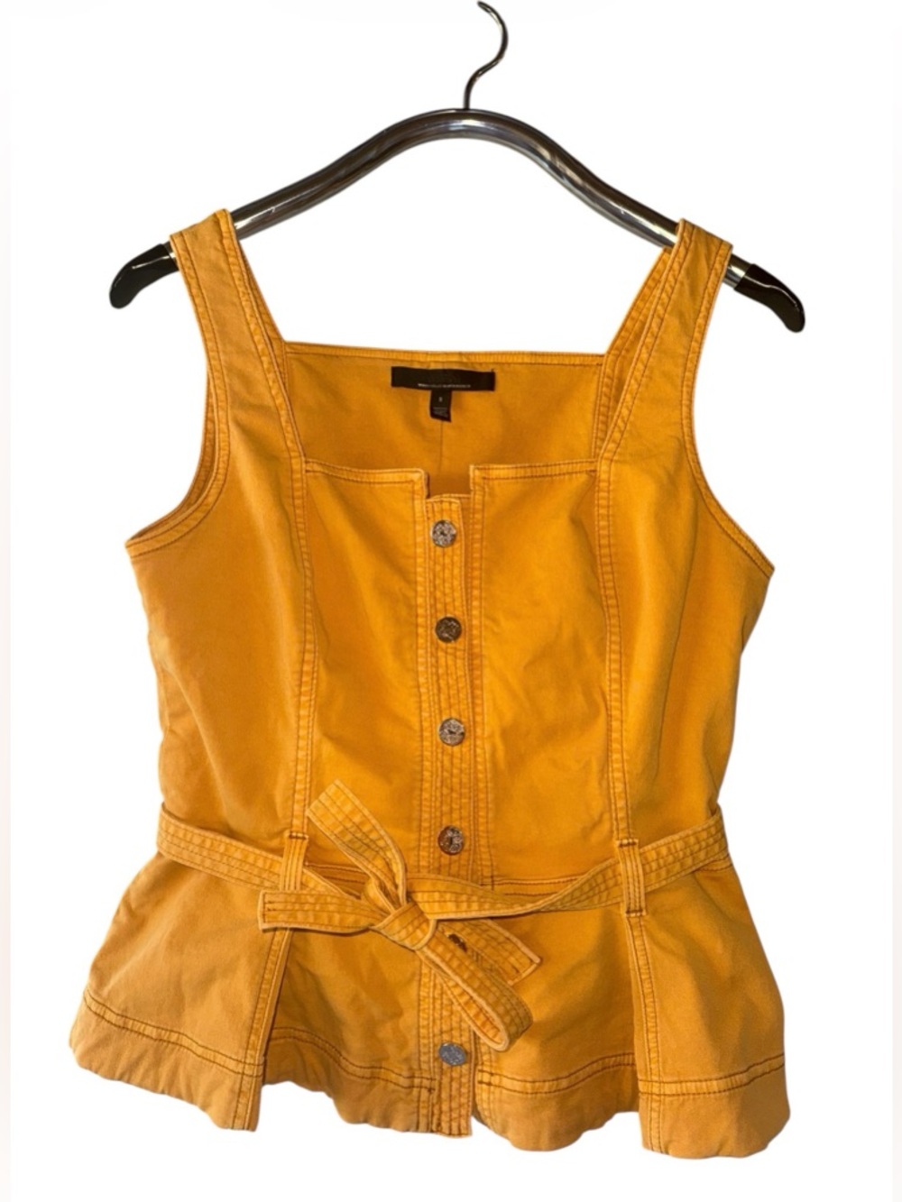 White House Black Market Bright Mustard Yellow Top and bottom set.